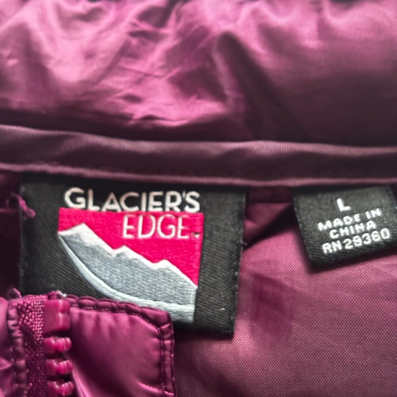 Glacier’s Edge Plum Quilted Puffer Jacket Women’s L - Picture 2 of 6